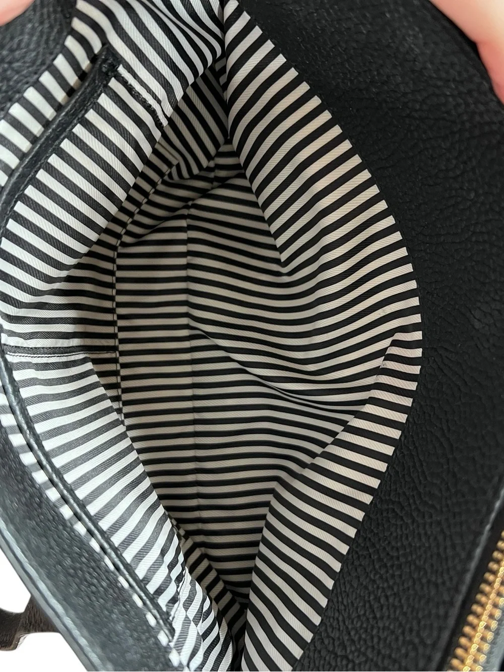 kate spade Black Pebbled Leather Shoulder Bag with Gold Hardware